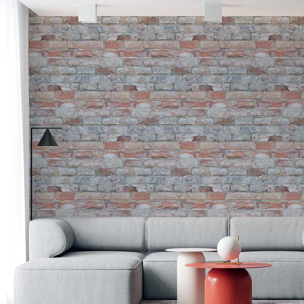 Kit 9 Rolos Papel De Parede Adesivo Tijolo Rústico 3,0M