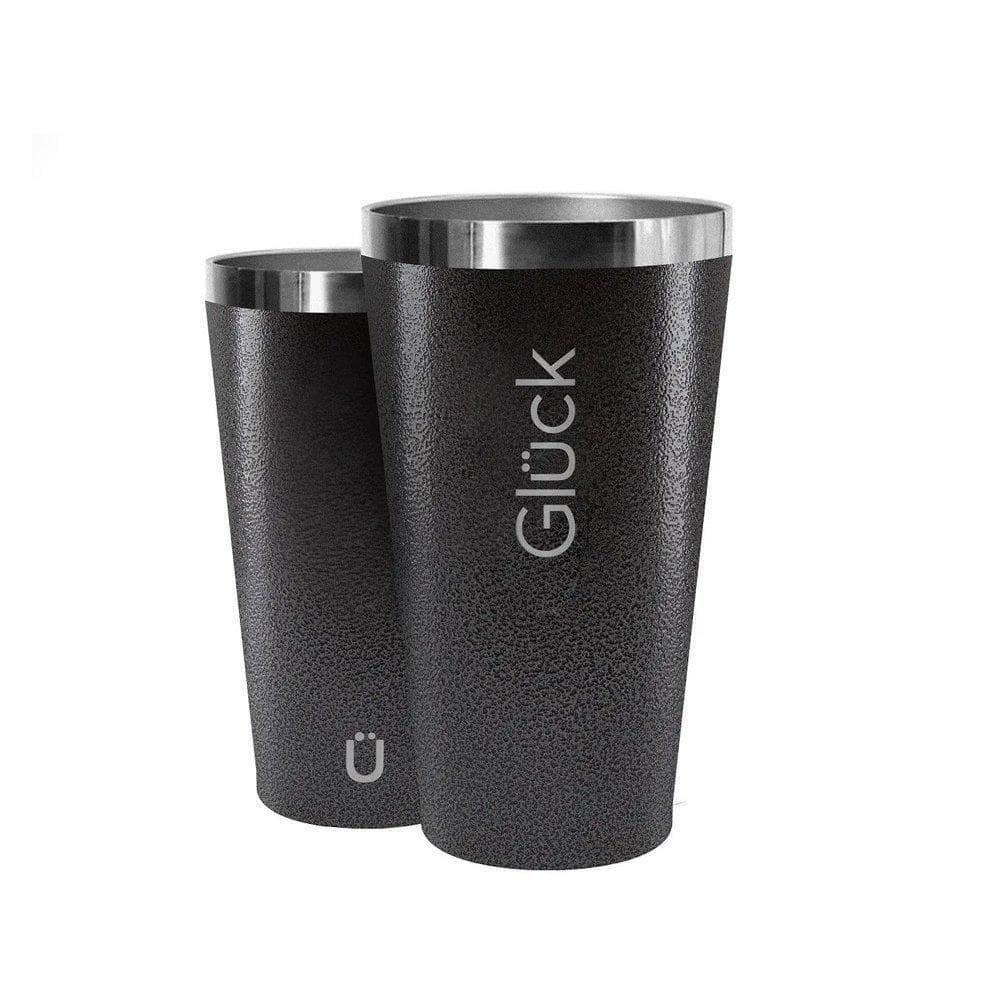 Copo Térmico Gluck Sleek Hammer Black Em Aço Inox 473Ml