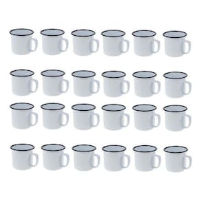 Kit Com 24x Canecas Esmaltadas Retrô - Art House - 150ml