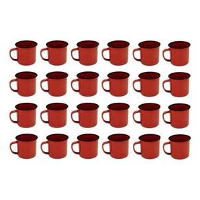 Kit Com 24x Caneca Esmaltada Retrô 150ml - Art House