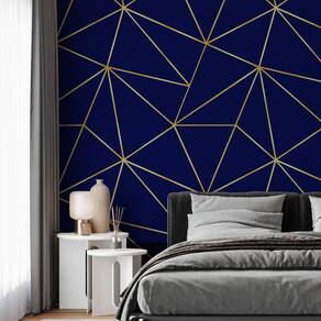 Kit 4 Rolos Papel De Parede Adesivo Zara Azul Dark 3,0M