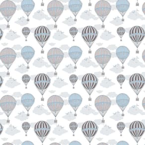 Kit 3 Rolos Papel De Parede Adesivo Infantil Balão Azul 3,0M