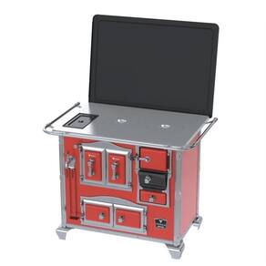 Fogao a Lenha N 2 Gab Sec Xv Chapa de Aluminio Vermelho