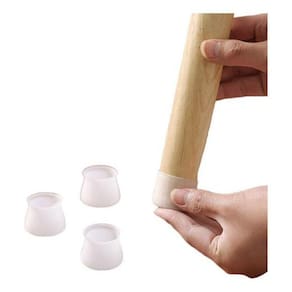 Kit 24 Protetores Pés Cadeiras Mesas Silicone - Branco