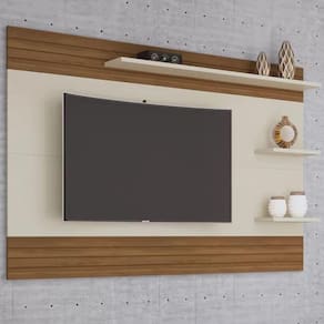 Painel Para TV Mirage Off White com Freijó - Giga Móveis