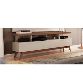 Rack Vivare 1.6 Wood Off White/Freijó - Giga Móveis