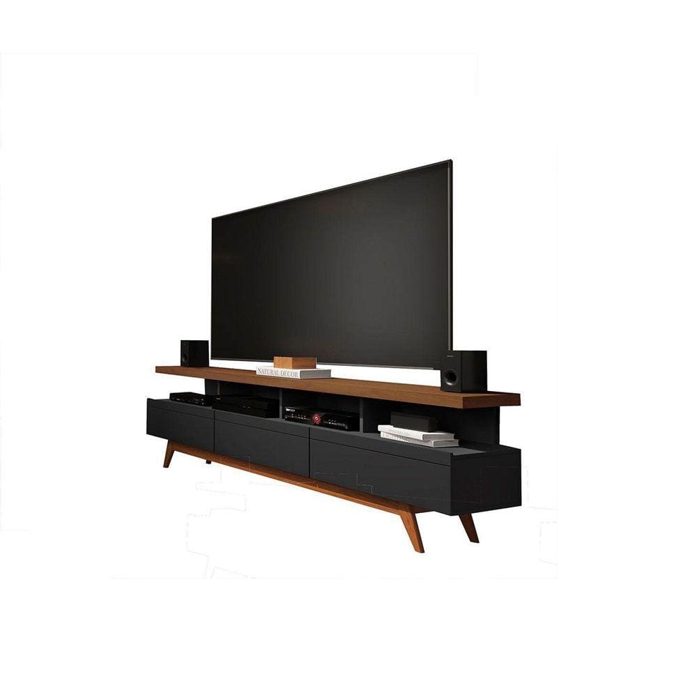 Rack Vivare 1.8 Wood Black/Freijó – Giga Móveis