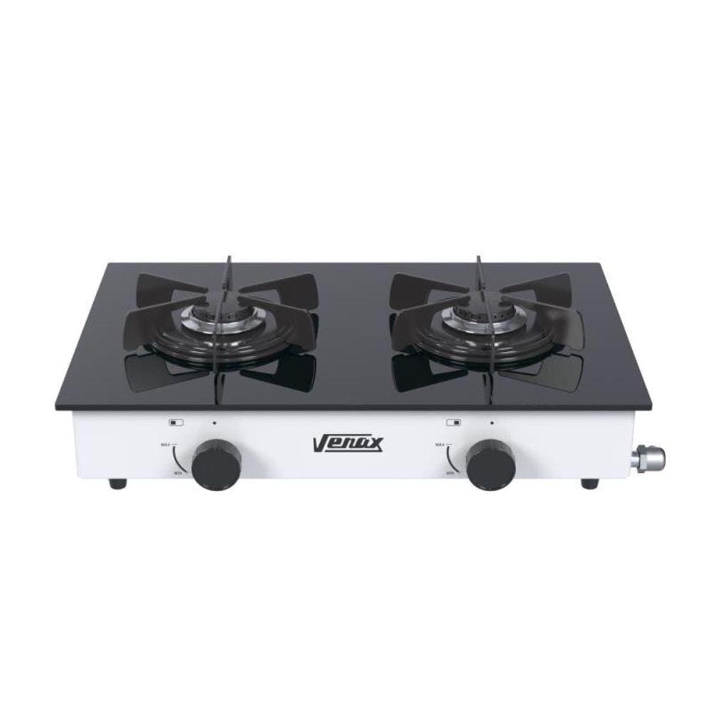 Fogao de Mesa 2 Bocas Venax Flamalar Vitreo Branco Gas Glp