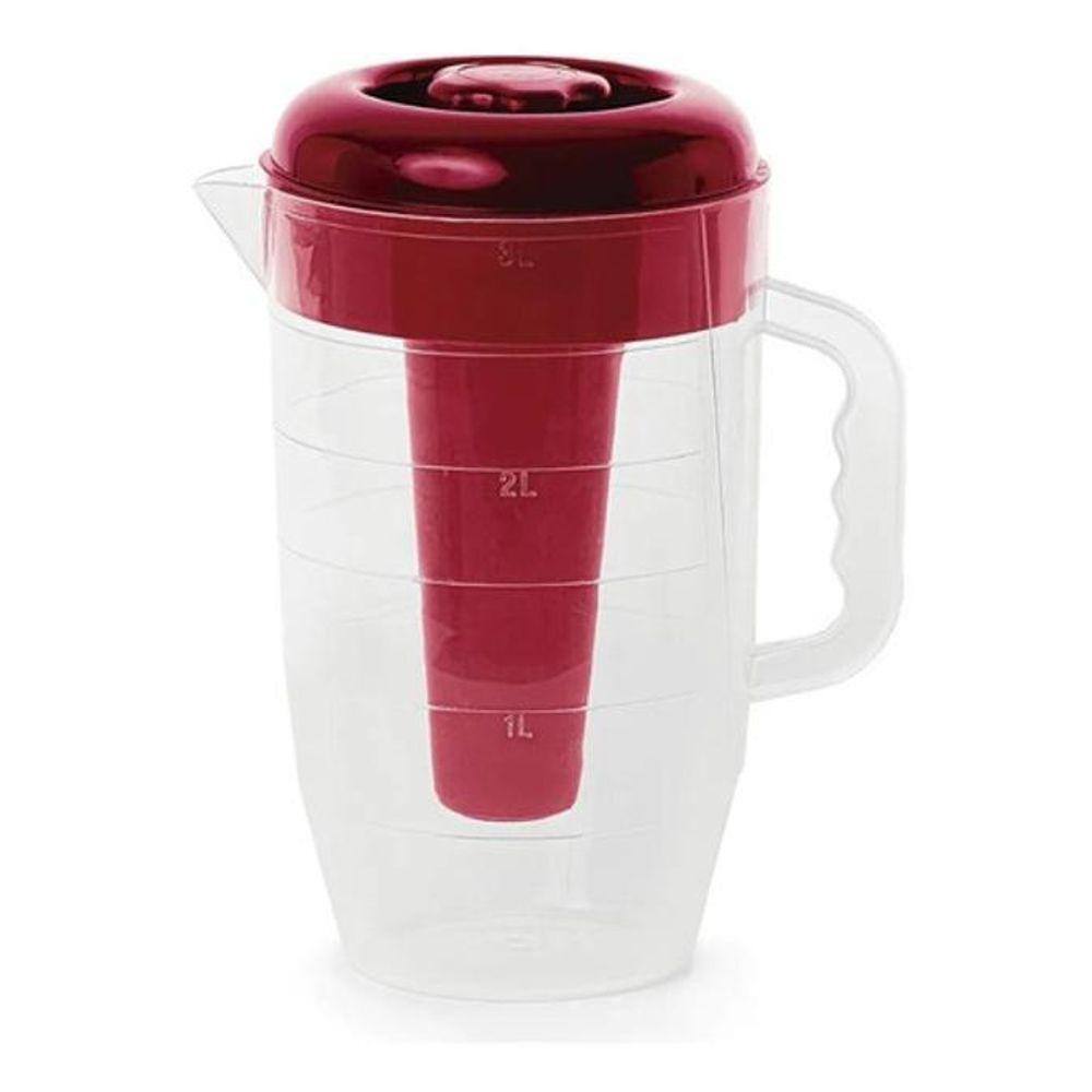 Jarra Suco Plasvale Com Recipiente Gelo 2,5 Litros Plasvale