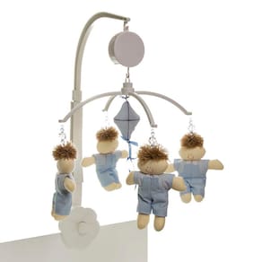 Móbile Musical Bonequinho Azul Berço Quarto Bebê Menino