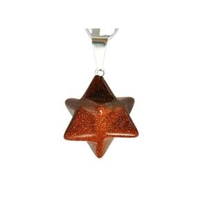 Colar Merkaba Pedra Do Sol Pino e Presilha Prateado