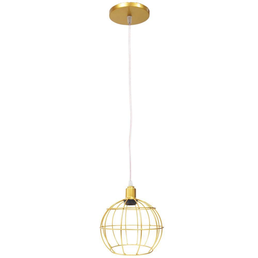 Pendente Aramado Globo Luminária Lustre Cabo Cristal Retrô Vintage Agp Ilumini Industrial Luxo