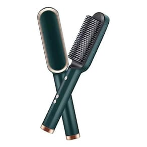 Escova De Cabelo Alisadora Elétrica Pente Alisador Verde