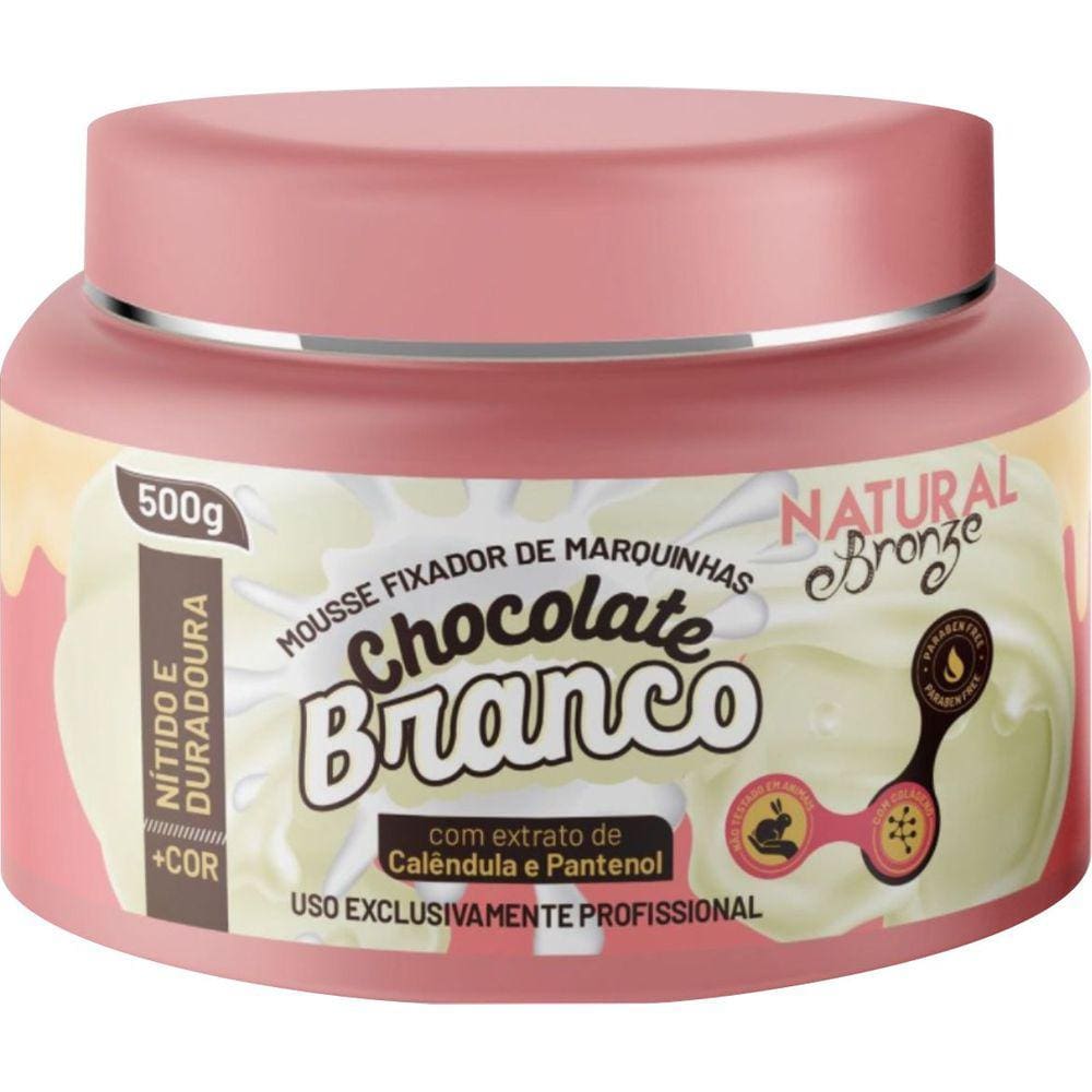 Mousse Fixador de Marquinhas Chocolate Branco 500g - NATURAL BRONZE COSMÉTICOS