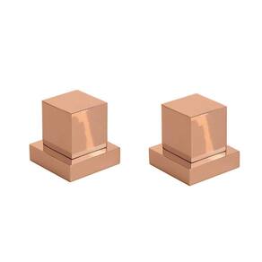 Kit 2 Acabamentos Registro Quadrado 1/2 3/4 Metal Rose Gold