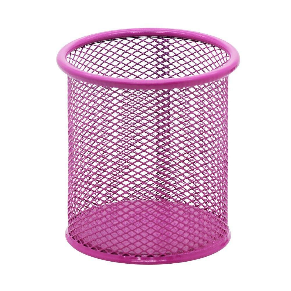 1 Porta Lápis Caneta de Mesa em Metal Aramado Tons Pastel Rose Gold BRW