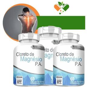 Cloreto De Magnésio Kit 3x60 Cápsulas - Saúde E Imunidade
