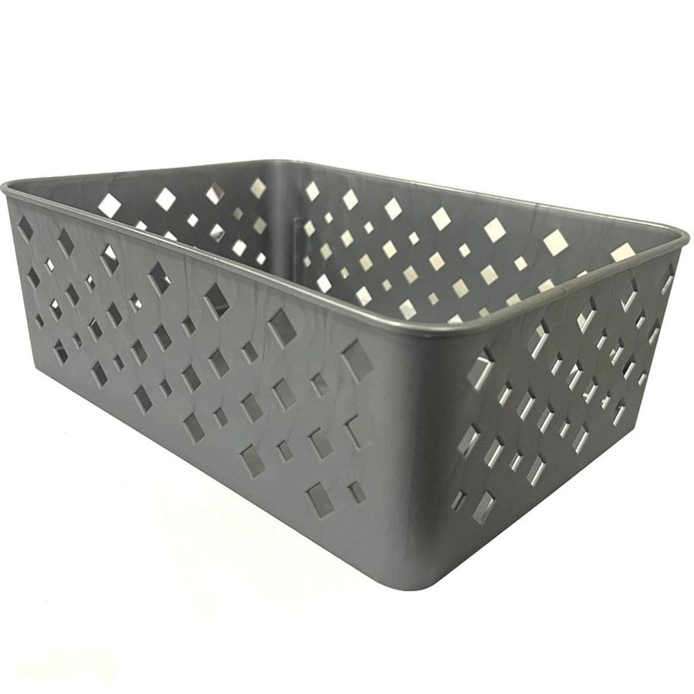 Kit 10 Cesto Organizador Premium Cinza 123Organizei