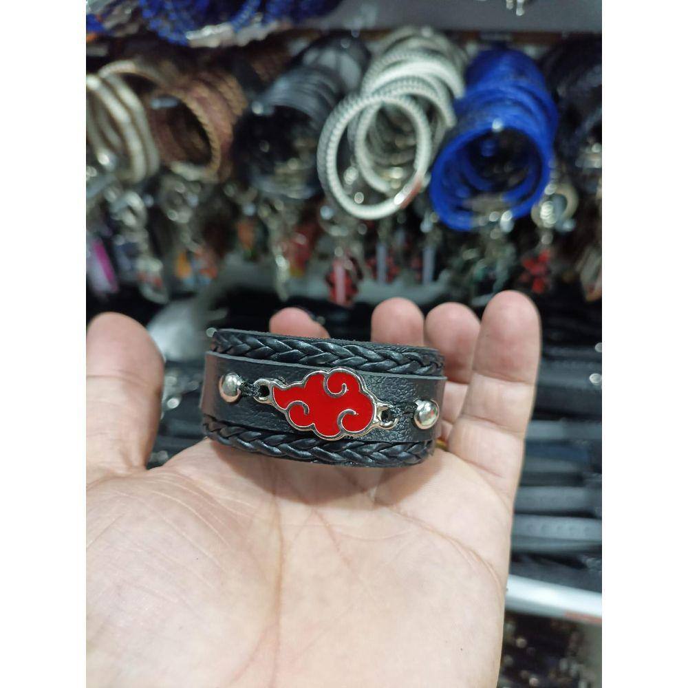 Pulseira Fivela Akatsuki - Simbolo Da Nuvem Vermelha Naruto