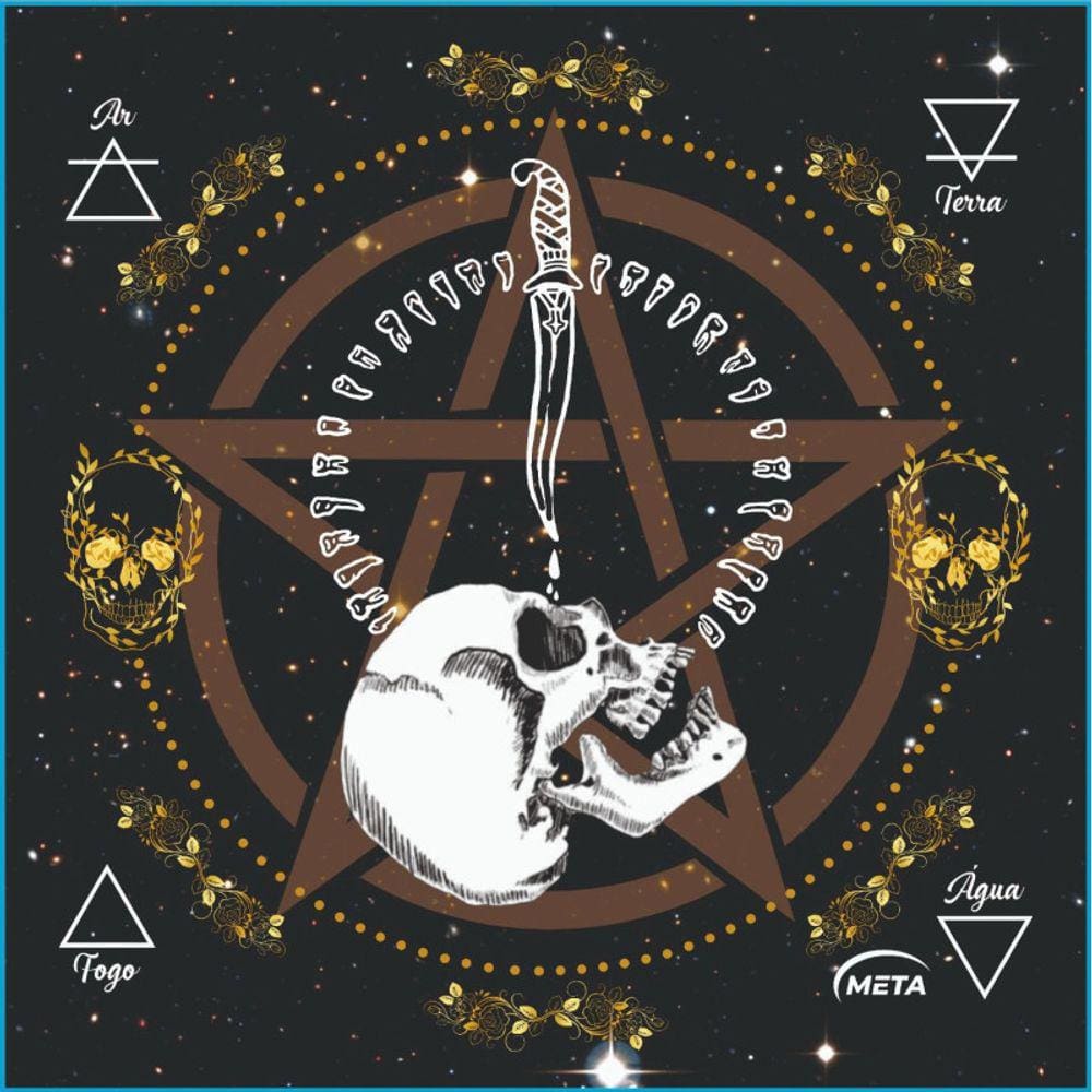 A Legítima Toalha Tarot Negro Jogos Cartas 70x70cm Preto