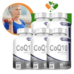Kit 5 Suplemento Coenzima Q10 500mg - 60 Cápsulas