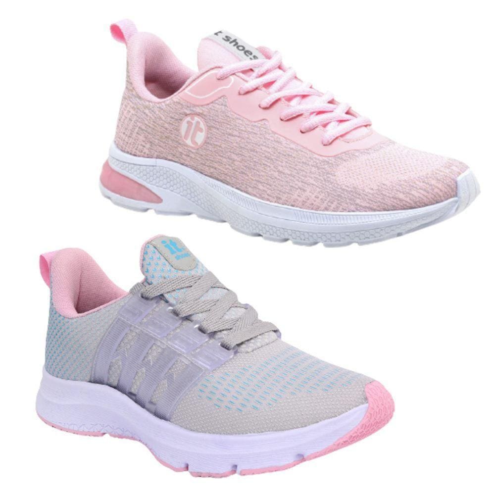 Tênis Feminino Running Esportivo Caminhada Academia Kit 2