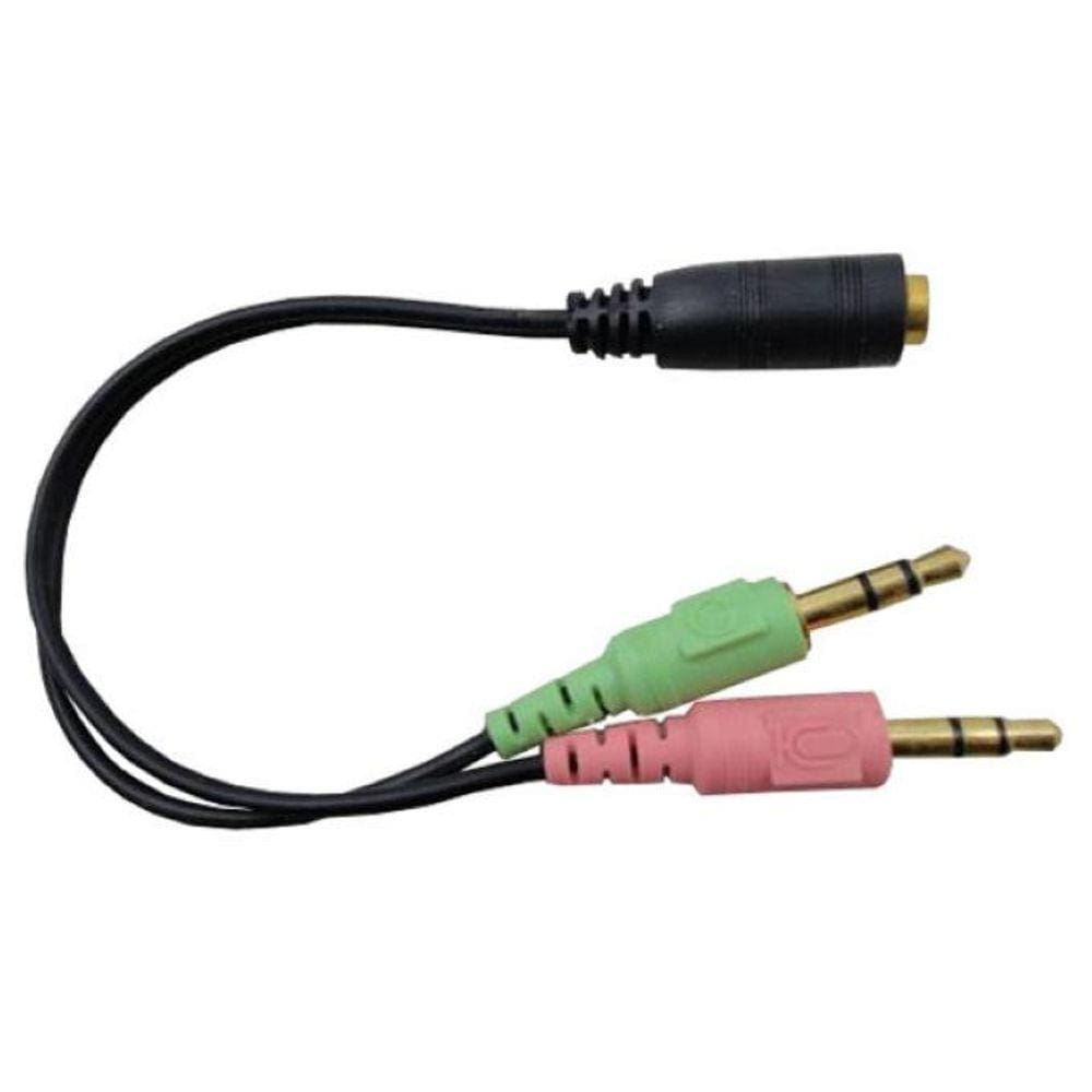 Cabo Adaptador P3 Fêmea para 2 P2 Macho 3,5mm - Fone e Microfone para Headset
