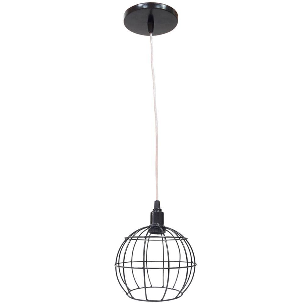 Pendente Aramado Globo Luminária Lustre Cabo Cristal Retrô Vintage Agp Ilumini Industrial Luxo