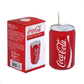 Paliteiro Lata Automático Coca-Cola Vermelho 5,5x5,5x9cm ABS