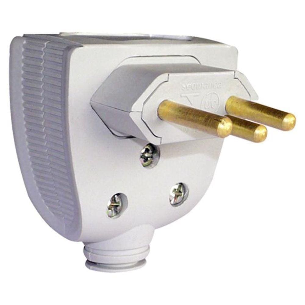 Plugue Macho Legrand Pial - 2P+T - 20A - Saida Lateral - Branco - 615833