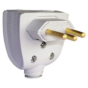 Plugue Macho Legrand Pial - 2P+T - 20A - Saida Lateral - Branco - 615833