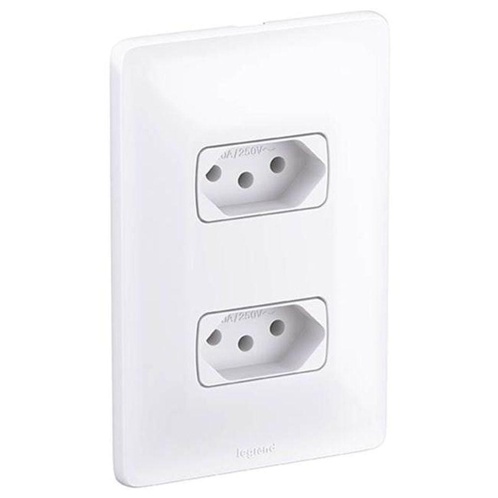 Tomada Legrand Pial Zeffia - Dupla - 2P+T - 10A - Branco - 680111