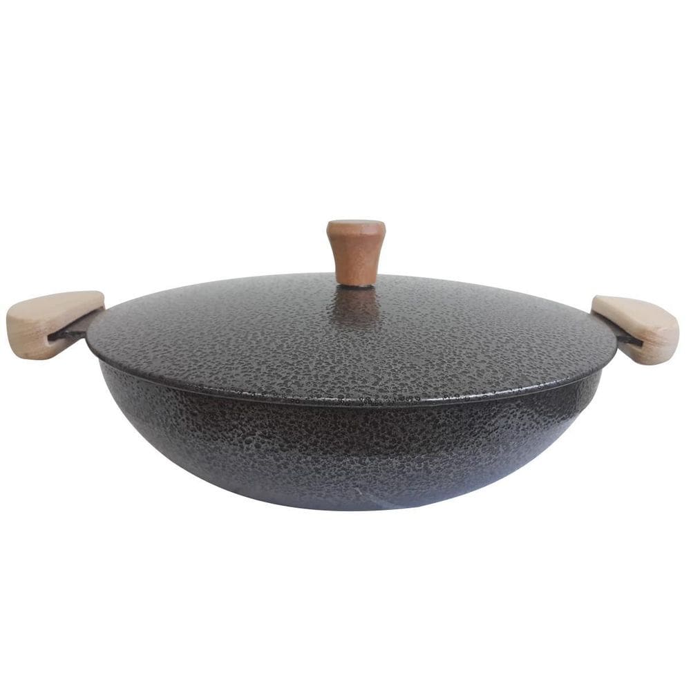 Caçarola Wok Com Tampa Nº 28 3 Litros Linha Nobre Craquelado
