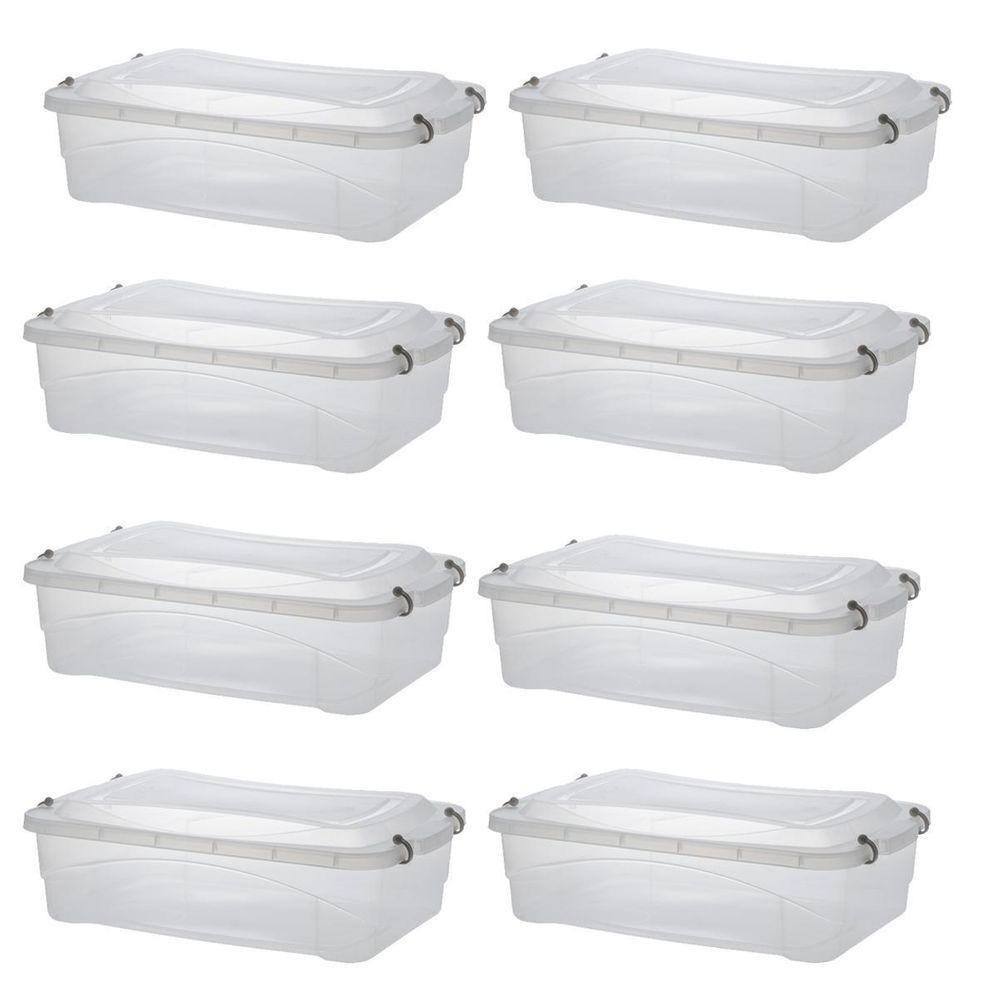 Kit 8 Caixa Organizadora 10L Transparente - Pratic Box