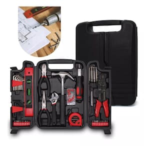 Kit Jogo De Ferramentas 129 Peças Bits e Chaves emergênciais Precisão Catraca Alicates Martelo Trena Nivel + Maleta
