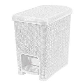Lixeira 6 Litros Retangular Juta Branca Com Pedal Nitron