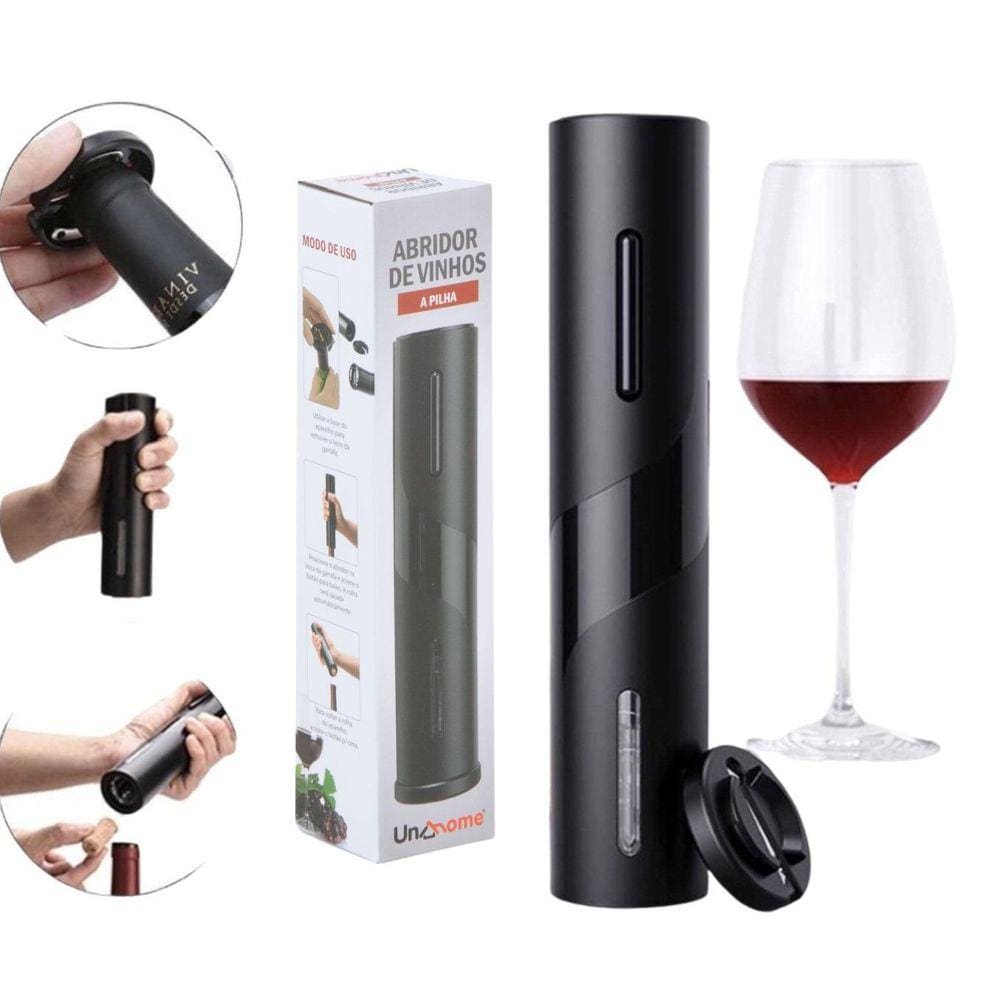 Abridor De Vinho Automático Saca Rolhas Elétrico Pratico