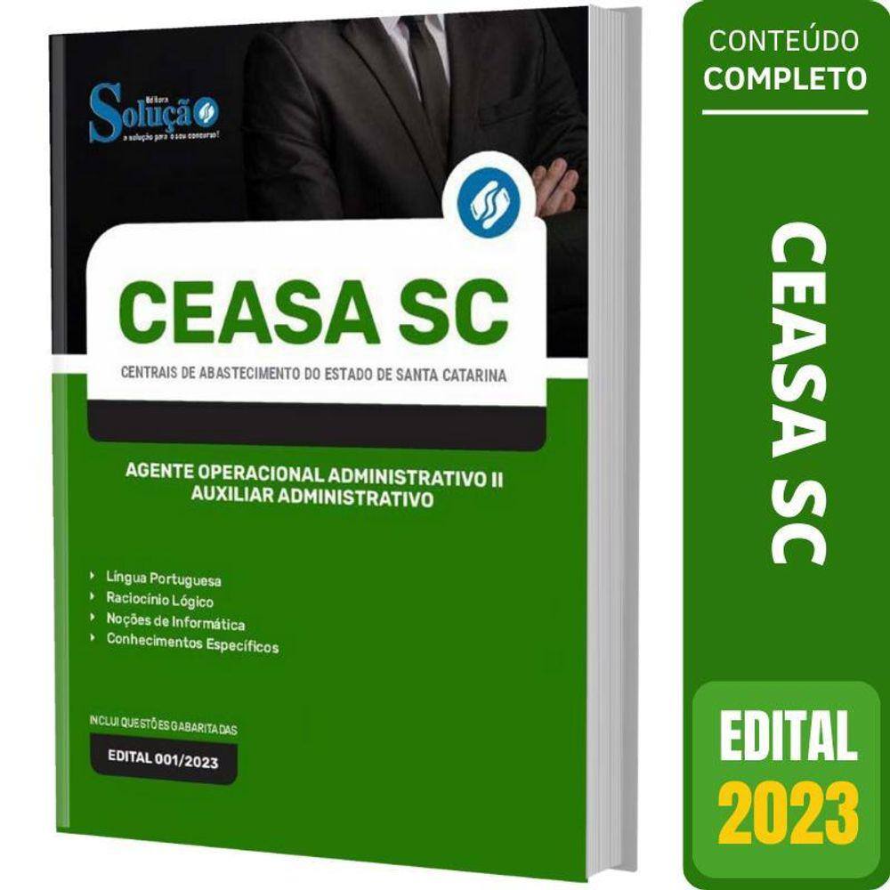 Apostila Concurso Ceasa Sc 2023 - Auxiliar Administrativo