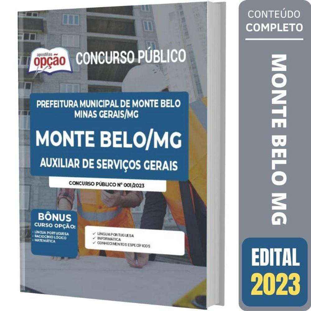 Apostila Concurso Monte Belo Mg - Auxiliar Serviços Gerais