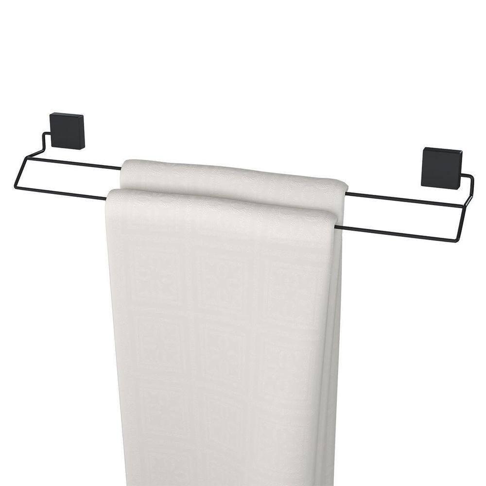 Porta Toalhas Duplo Suporte Toalheiro Para Box Preto