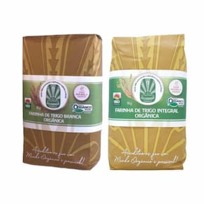 Kit 2 Farinhas De Trigo Orgânica Alvorada: Branca, Integral