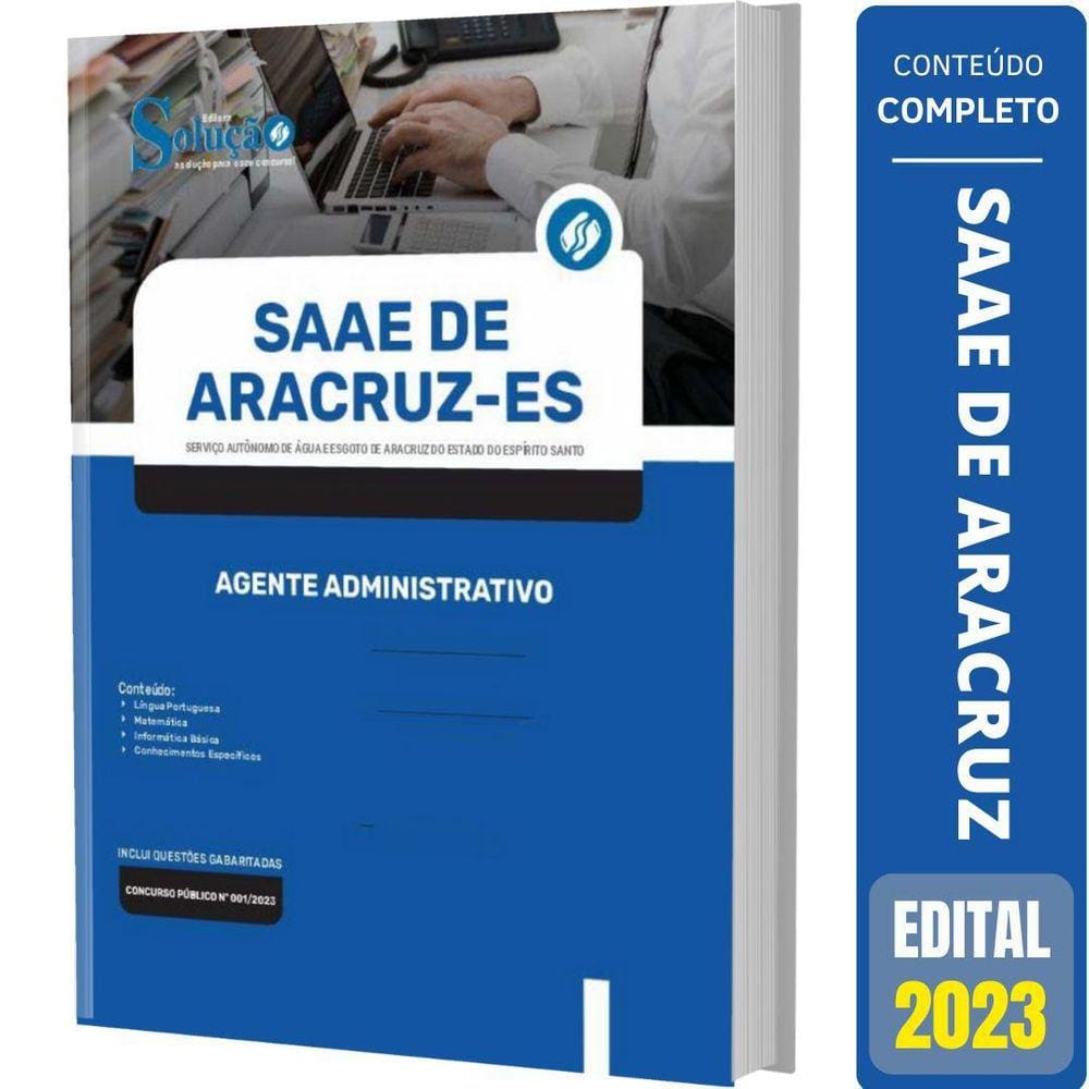Apostila Concurso Saae Aracruz Es - Agente Administrativo