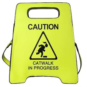 Bolsa de ombro Ondeam CAUTION PU Crossbody Tote Bolsa para d