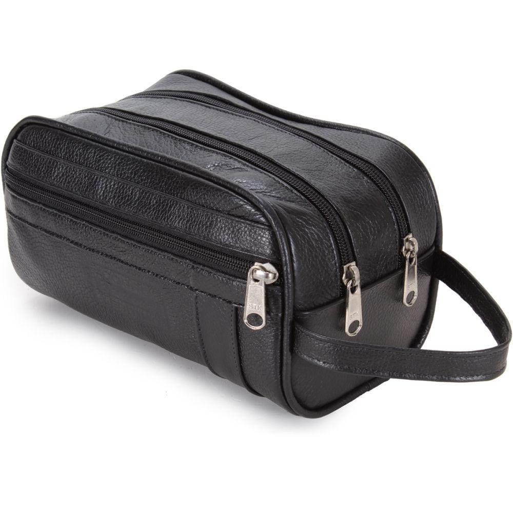 Necessaire Estojo Bolsa Organizador Couro Masculino Feminino Com Zíperes Dia a Dia