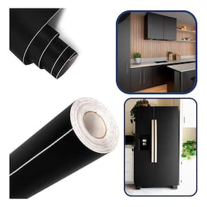 Papel Adesivo Preto Brilhante 10m - Decoração Durável