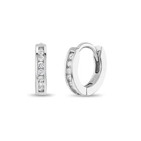Brincos de argola em prata esterlina 925 CZ para meninas de