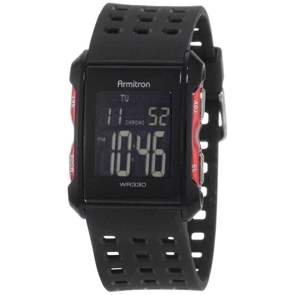 Relógio Armitron Sport 408177RED para homens, cronógrafo LCD