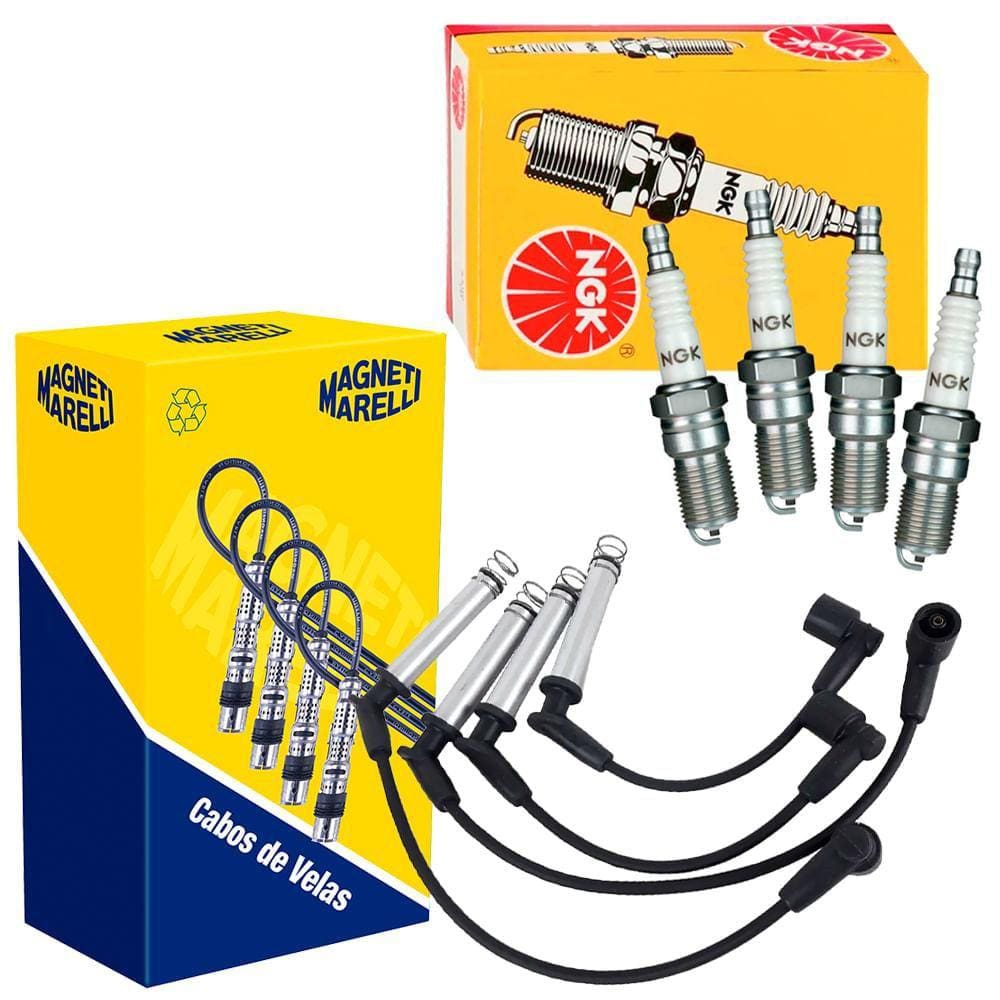 Kit Vela e Cabo de Ignição Fox 1.0 1.6 2003 a 2005 Ngk Mahle