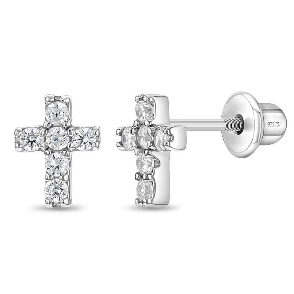 Brincos In Season Jewelry em prata esterlina 925 em cruz par