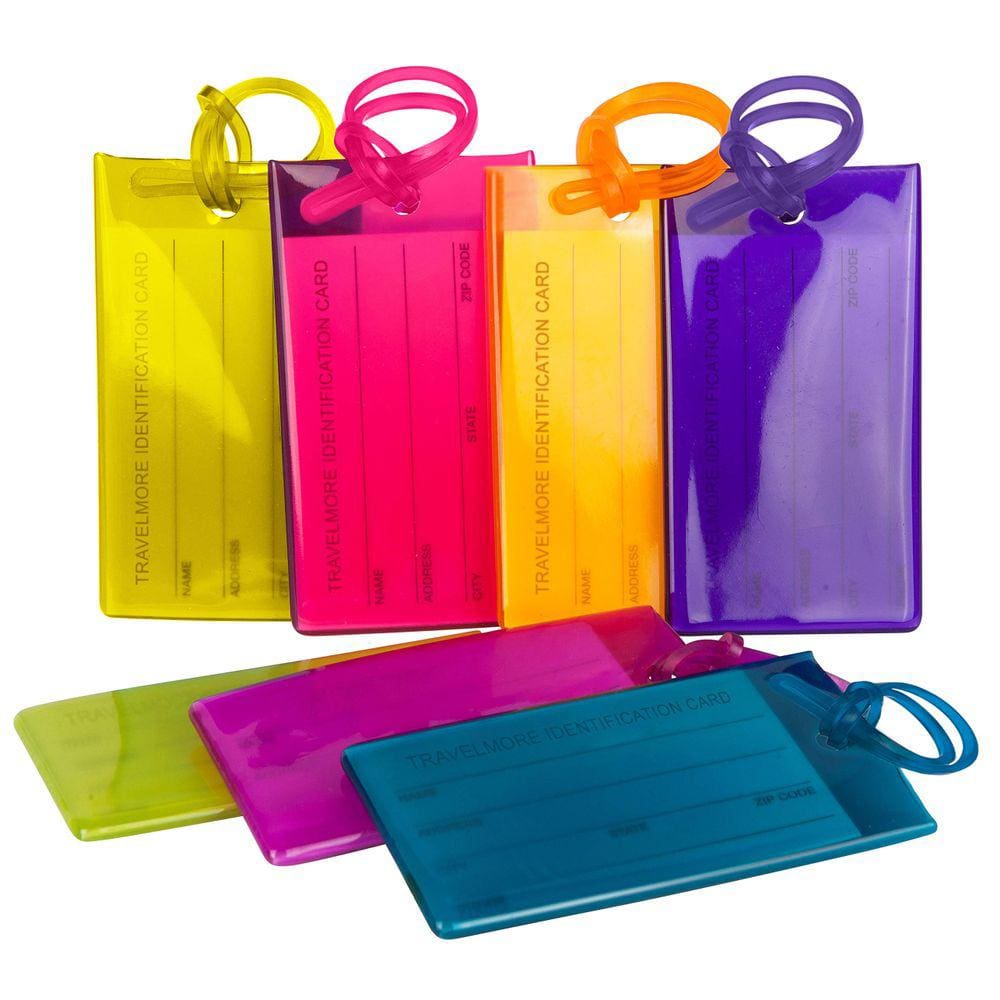Etiquetas de bagagem TravelMore, pacote com 7, Flexible Sili